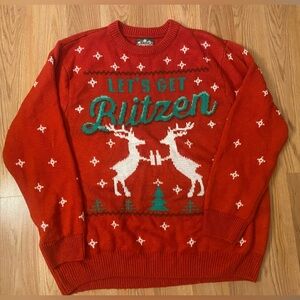 Ugly Sweater Party Sweater Let’s Get Blitzen Size XL